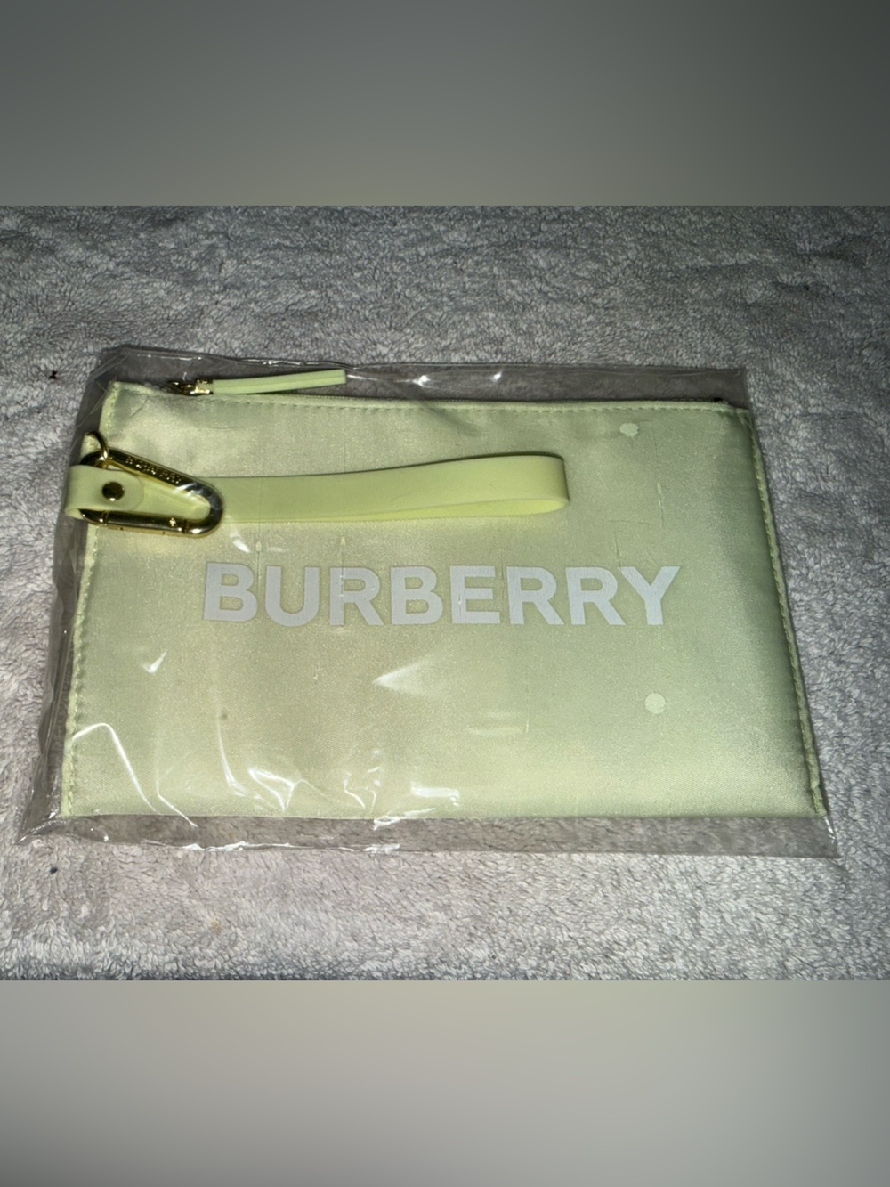 Burberry Men’s Pale Yellow green Wrist Pouch